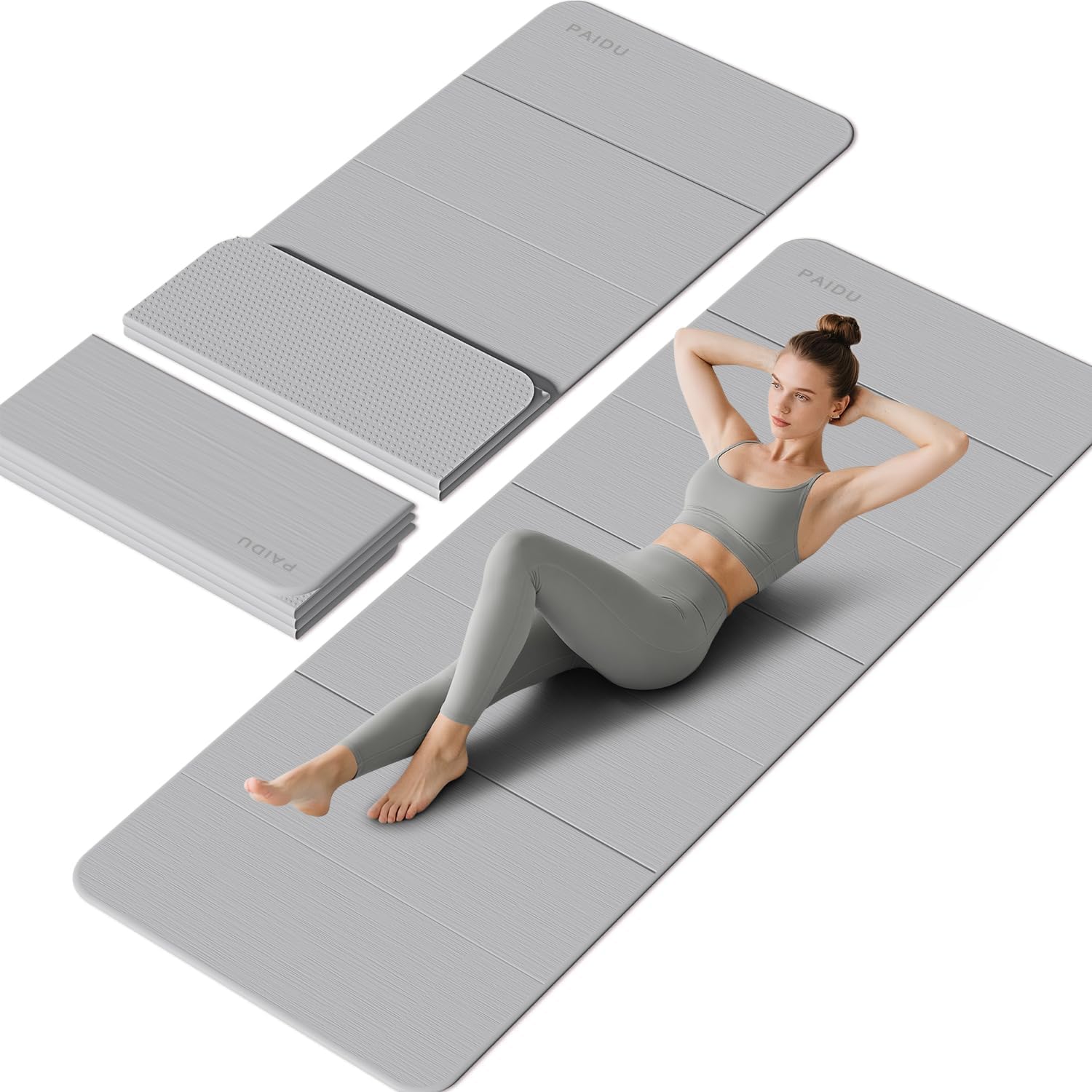 Pilates Yoga Mat Workout - Foldable Yoga Mat 10mm Extra Thick,
