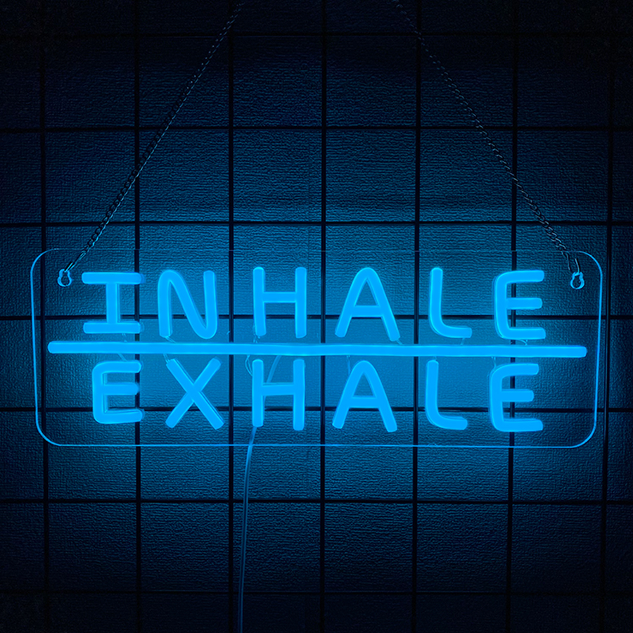 Pilates Yoga Wellness - Inhale Exhale Neon Sign For Wall