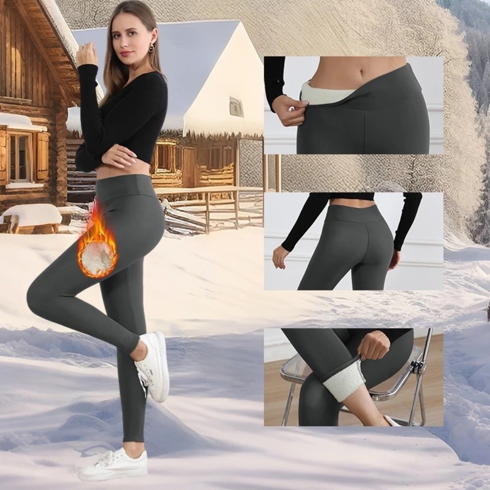 Pilates In Yoga Pants - High Waist Fleece Leggings Prevent Cold