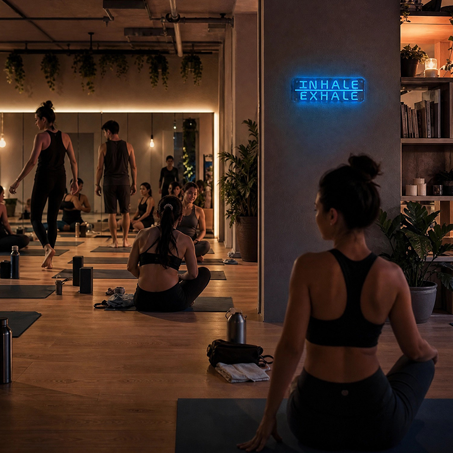 Inhale Exhale Neon Sign For Wa - Pilates Yoga Wellness 리뷰 및 가격