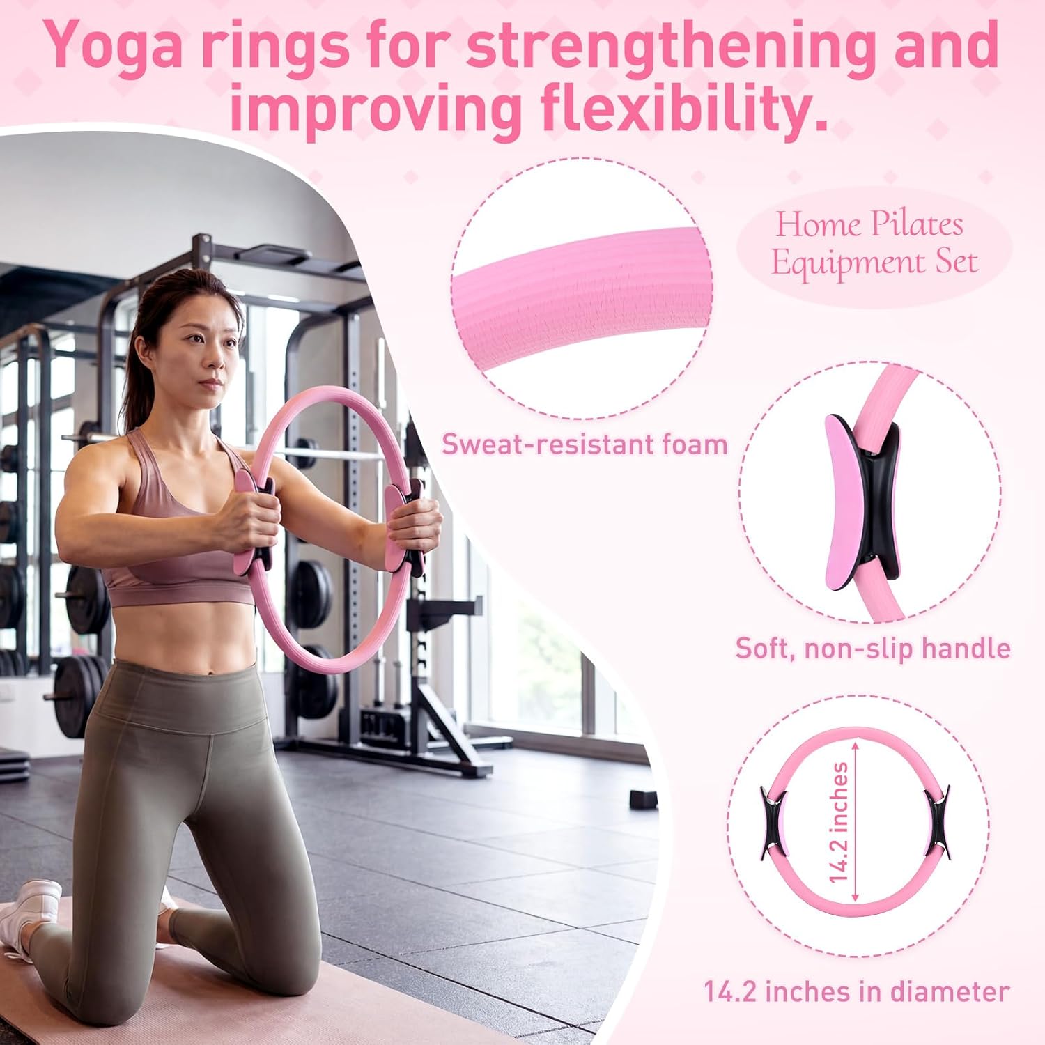 11 Pcs Pink Yoga Accessories S - Pilates Yoga Mat Workout 리뷰 및 가격