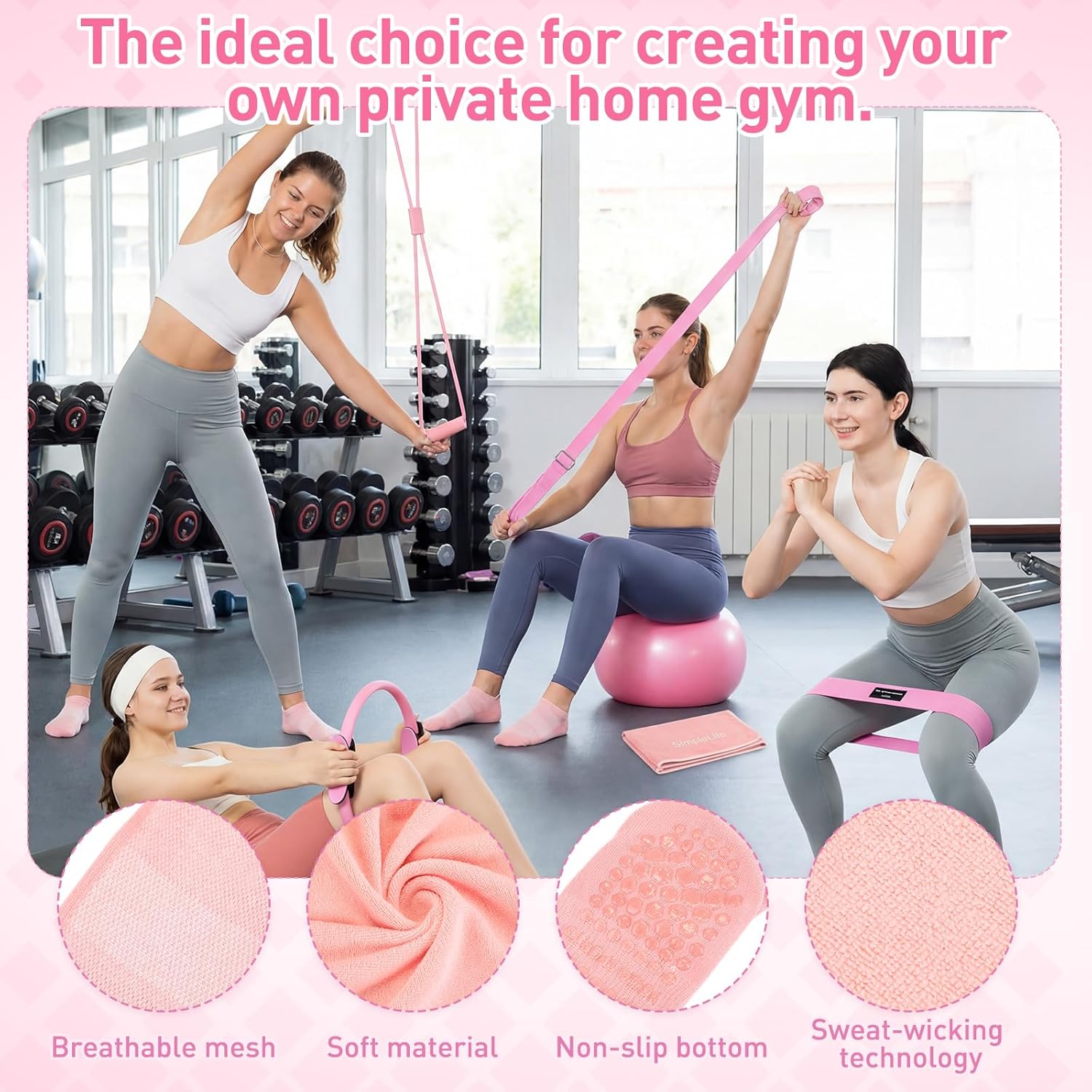 11 Pcs Pink Yoga Accessories S - Pilates Yoga Mat Workout 리뷰 및 가격