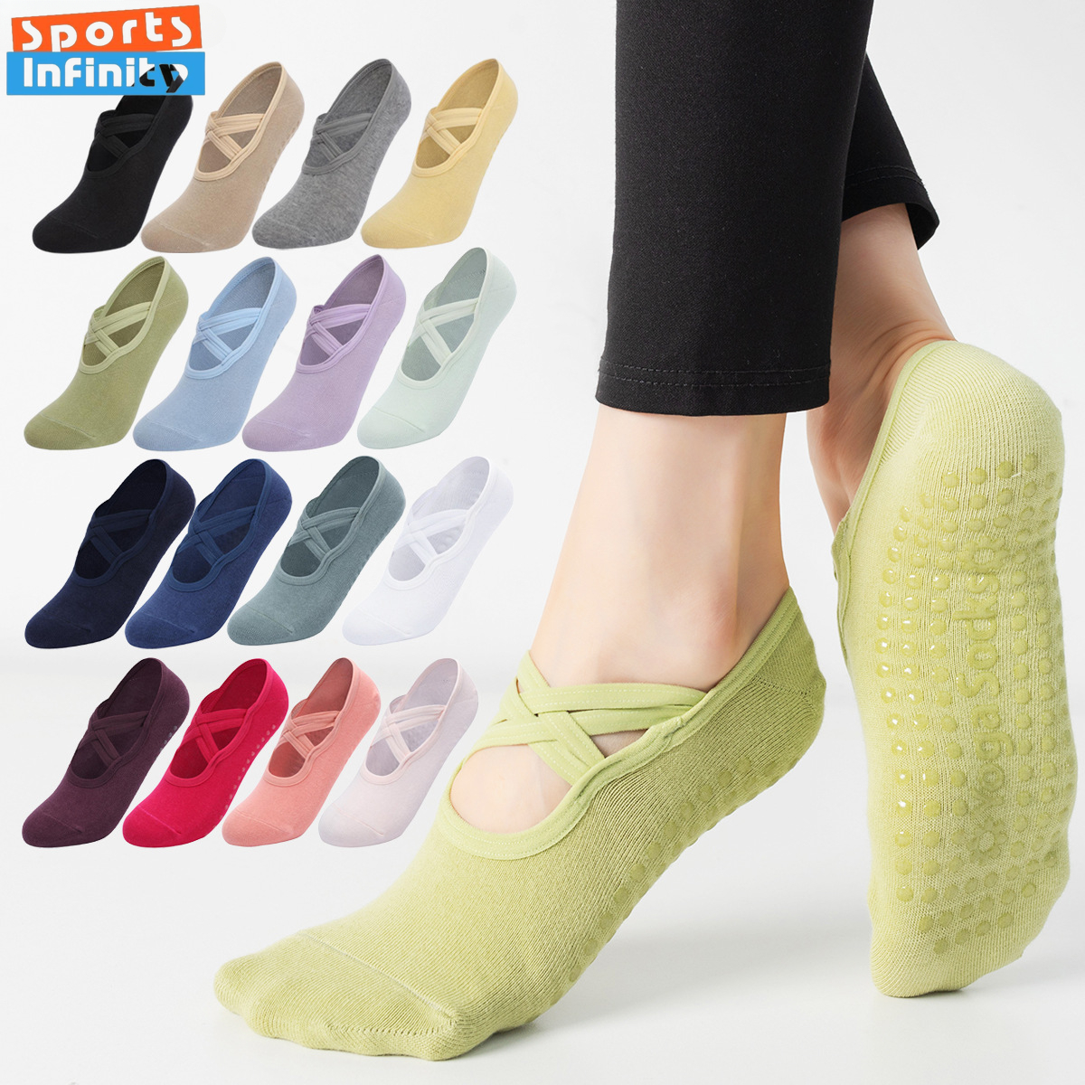 Fashion Cross Straps Backless  - Pilates Yoga Grip Socks 리뷰 및 가격
