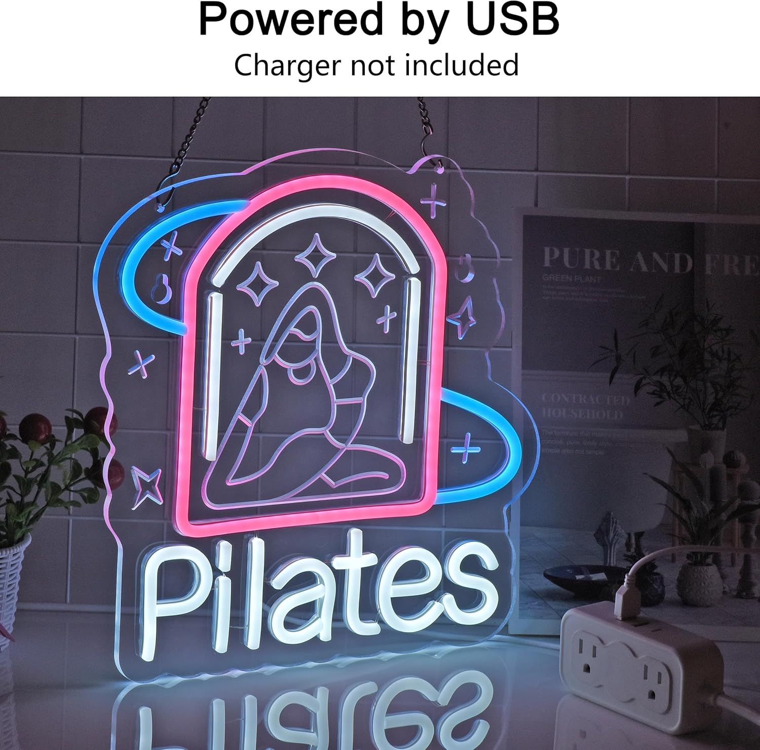 Pilates Neon Sign Art Wall Lig - Pilates Yoga Wellness 리뷰 및 가격