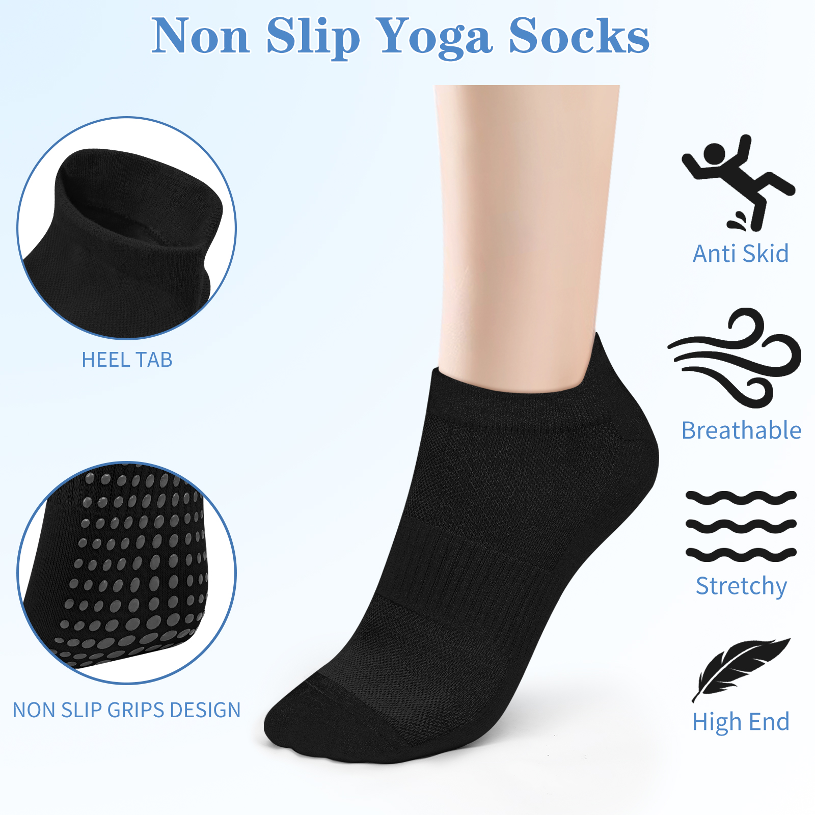 3 Pairs Yoga Socks Women Cotto - Pilates Yoga Grip Socks 리뷰 및 가격